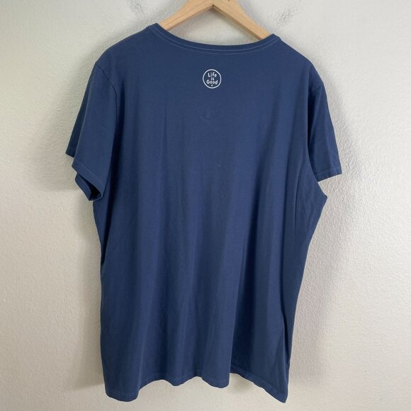 Life Is Good Womens Plus XXL Crusher Classic Fit V Neck T Shirt Patriotic Flower - Picture 7 of 8